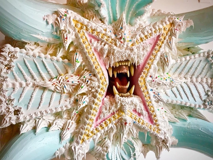 INVENTORY - ORIGINAL ART  FROSTING MONSTER WITH RAINBOW SPRINKLE - DETAIL