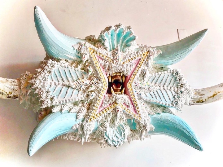 INVENTORY - ORIGINAL ART  FROSTING MONSTER WITH RAINBOW SPRINKLES - DETAIL