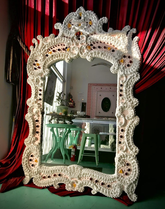 INVENTORY - ORIGINAL ART  LOUIS XIV BAROQUE CAKE MIRROR