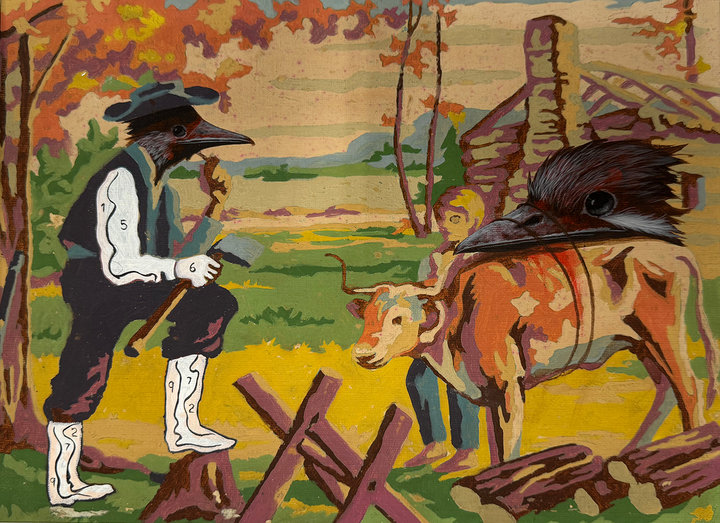 Altered Images Vintage Paint-By-Numbers Reimagined FOWL PLAY