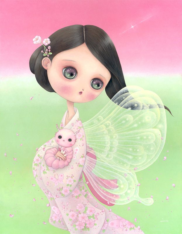 aica Where Petals Dance STILL HOLDING THE CATERPILLAR