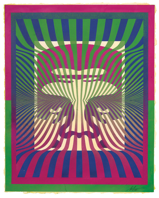 20TH ANNIVERSARY GROUP SHOW Main Gallery OP-ART ICON (GREEN GRADIENT), 2023