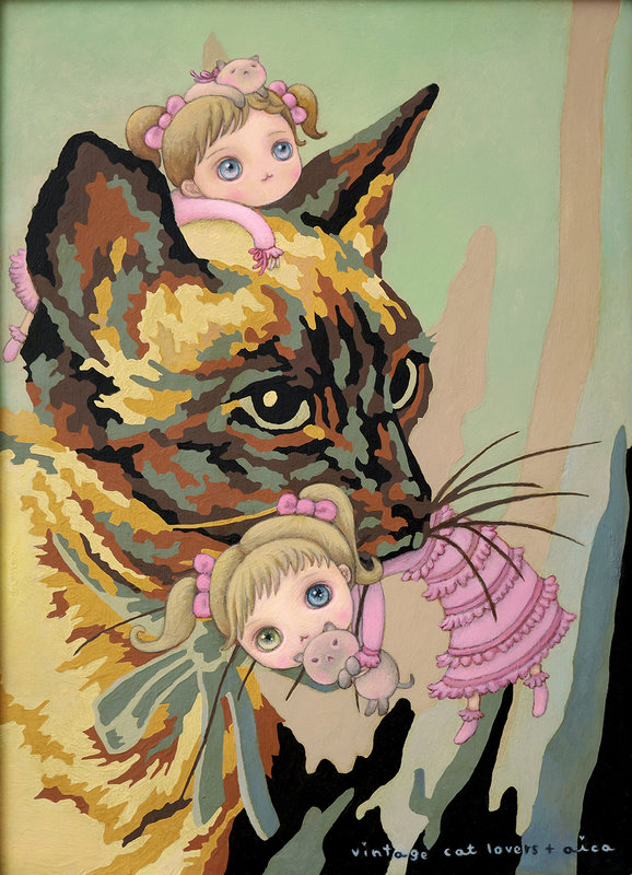 Altered Images Vintage Paint-By-Numbers Reimagined MOM CAT