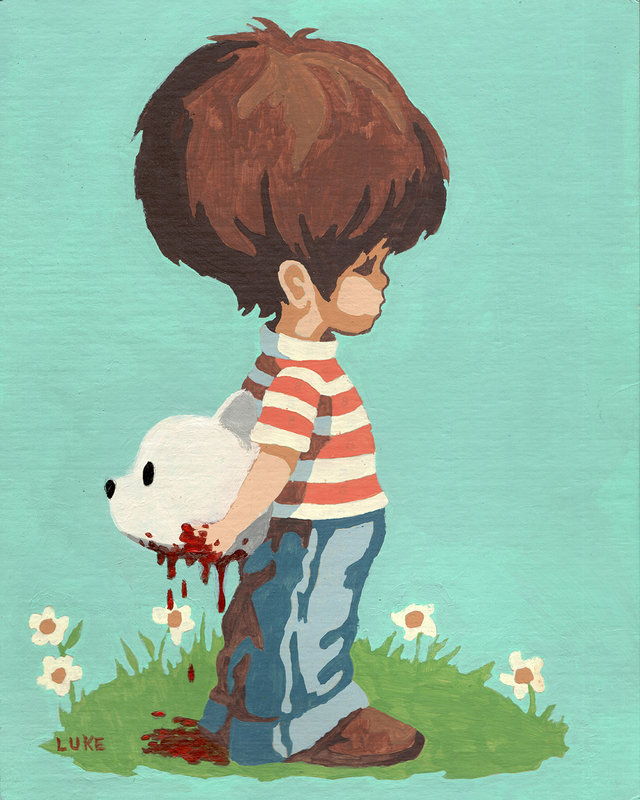 Altered Images Vintage Paint-By-Numbers Reimagined THE CRUELTY OF CHILDREN