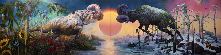 MARTIN WITTFOOTH Deus Ex Terra DUEL" (LEFT AND RIGHT SIDES OF DIPTYCH