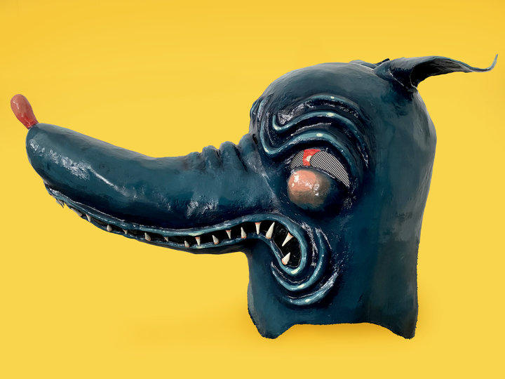 TRAVIS LAMPE Small Time Buffoonist // Gallery 2 REALISTIC WOLF MASK (SIDE VIEW)
