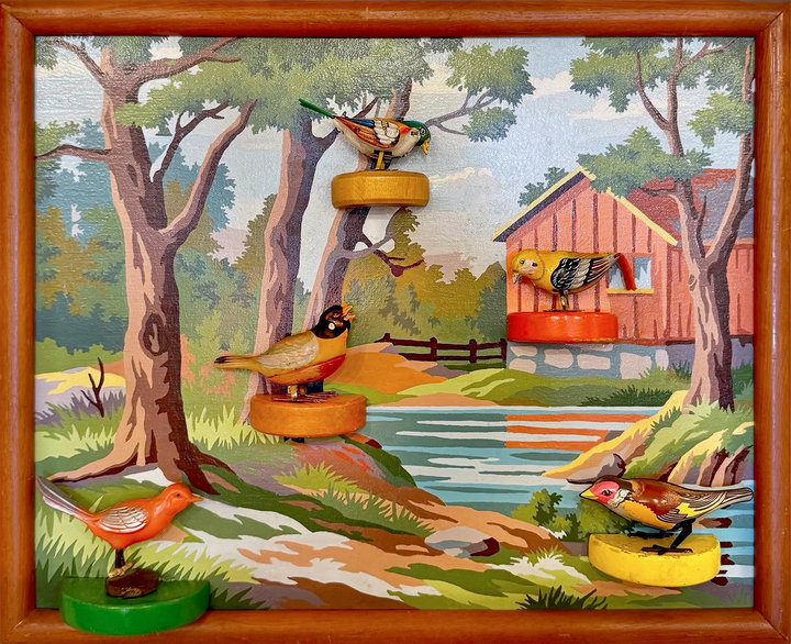 Altered Images Vintage Paint-By-Numbers Reimagined BIRDSONG