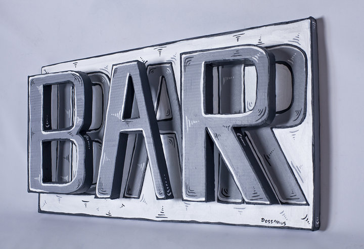 Dosshaus Paper-Thin Hotel DOUBLE VISION (BAR SIGN)