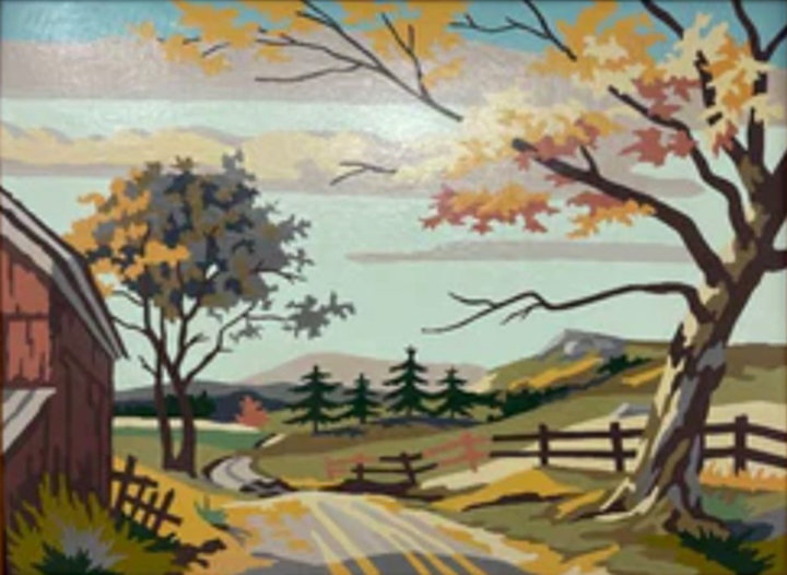 Altered Images Vintage Paint-By-Numbers Reimagined BEFORE