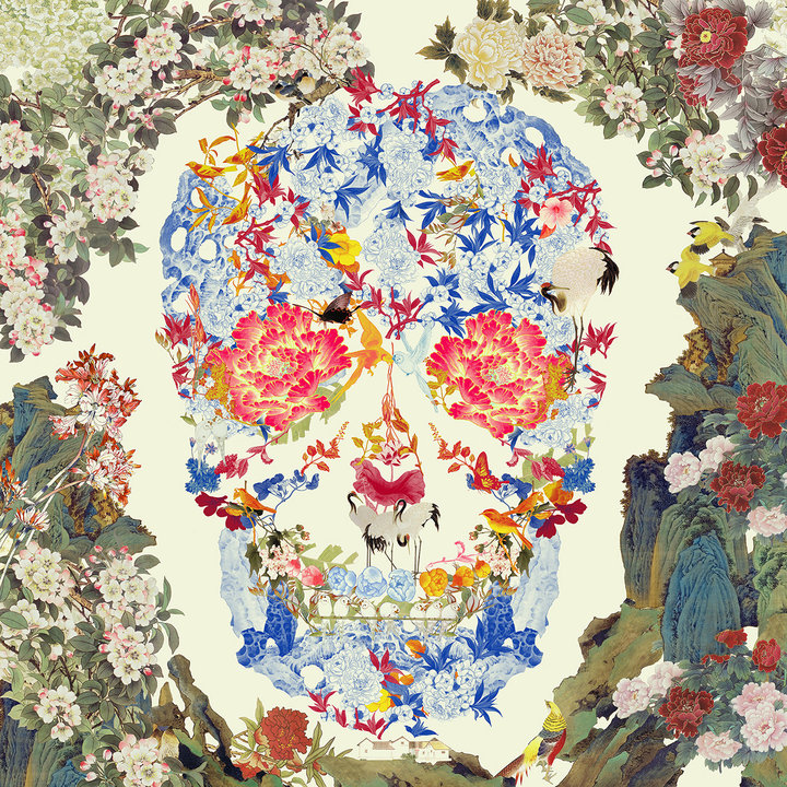 JACKY TSAI The Lost Angels CHINESE FLORAL SKULL  EDITION 5 OF 5