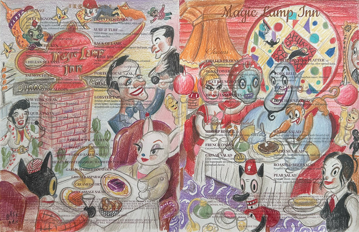 20TH ANNIVERSARY GROUP SHOW September Edition MAGIC LAMP INN (DIPTYCH)