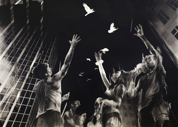 IAN FRANCIS Artificial Winter A FLOCK OF BIRDS SUSPENDED BETWEEN BUILDINGS