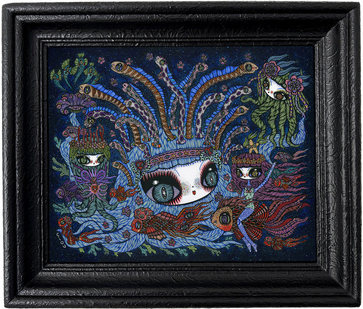 SIRENS Ciou, Molly Devlin and Yulia Pustoshkina OCEANIA, FLOATING PLANET (FRAMED)