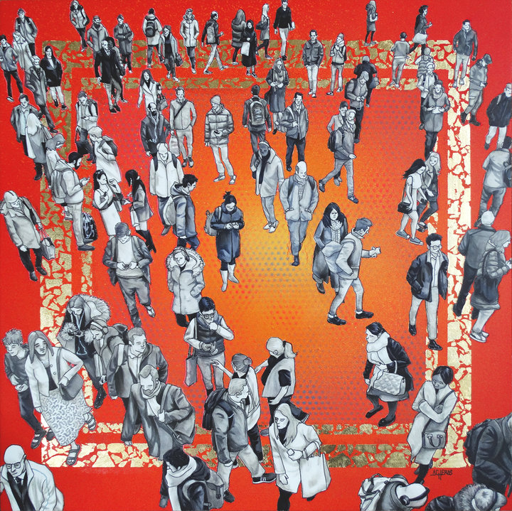 ART COLLECTOR STARTER KIT IX A Group Show of 12" x 12" Works PEOPLE GOLDEN SQUARE