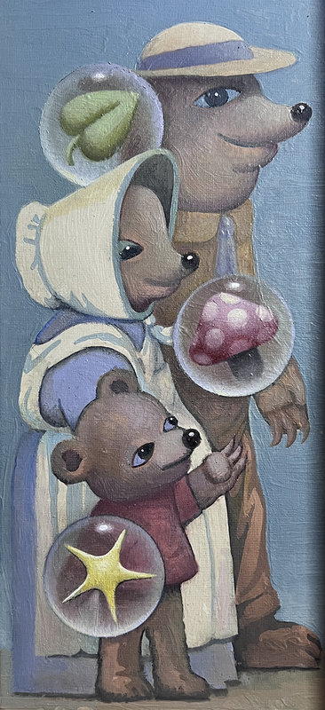 Altered Images Vintage Paint-By-Numbers Reimagined BEARS WITH BUBBLES