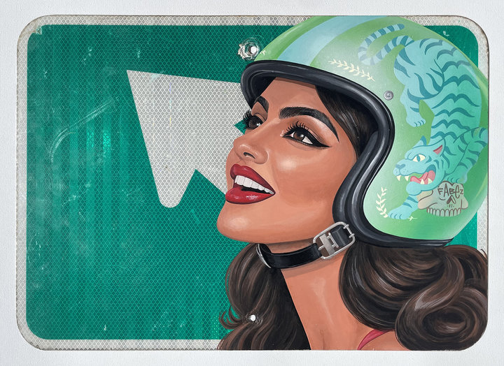 DAVE SHUTEN & FABEZ A SPARK OF COLOR & DETOUR TIGER HELMET