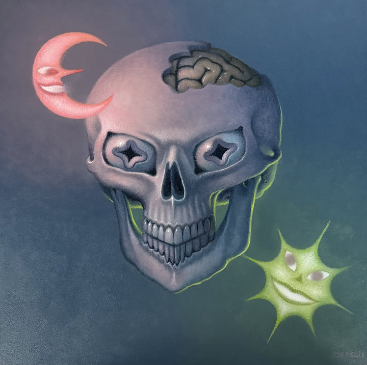 ART COLLECTOR STARTER KIT XI GROUP SHOW A COLLECTION OF 12" X 12" WORKS SUSPENDED SKULL